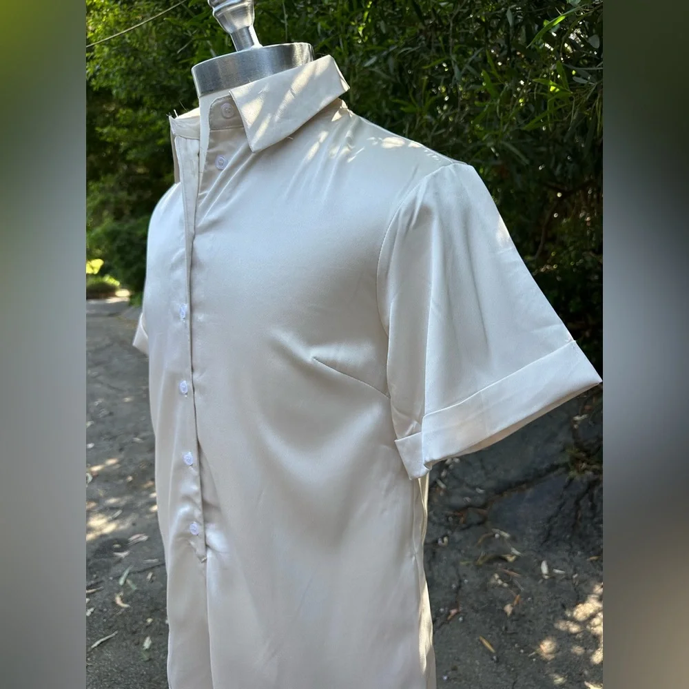 Issey Miyake Archive cream silk button up shirt Size S #luxury #silk - Picture 3 of 7